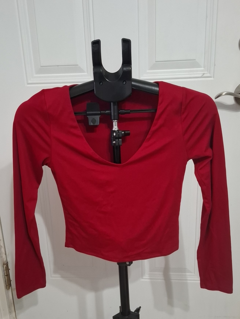 Sincerely Jules Red Long Sleeve Scoop Neck Top